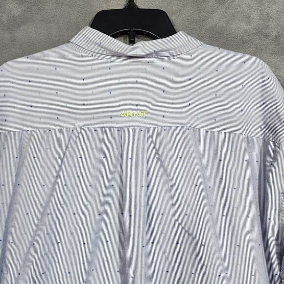 Ariat Pro Series Daniel Classic Long Sleeve Buttone Down Shirt Blue White XXL - Picture 4 of 9